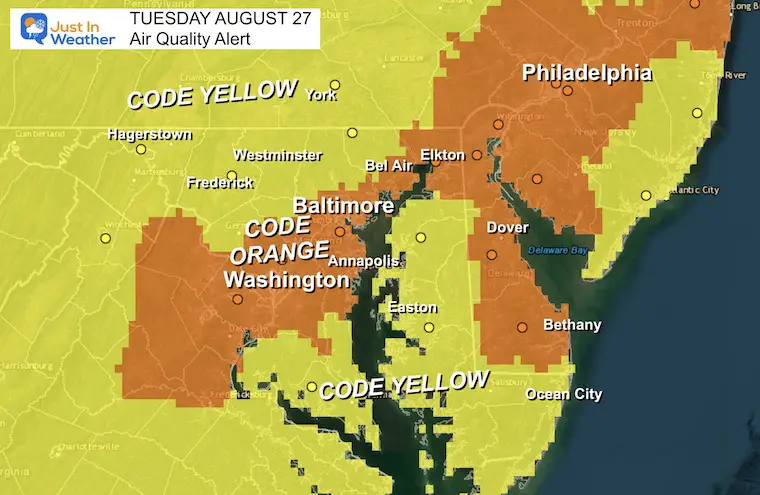 August 27 weather air quality alert